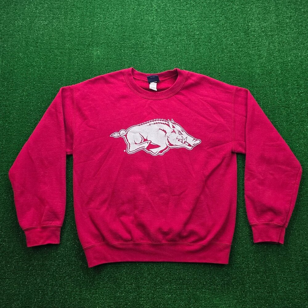 Arkansas Razorbacks Sweater Mens Medium Red Pullover College Football Sweatshirt